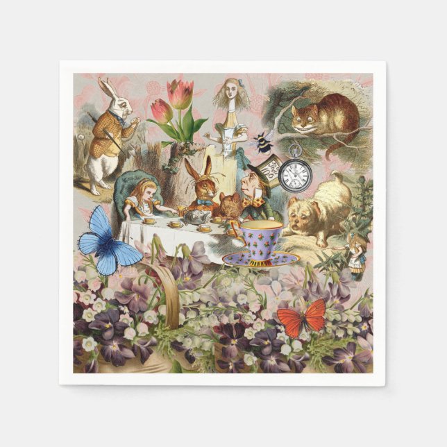 Alice in Wonderland Tea Party Art Napkins (Front)