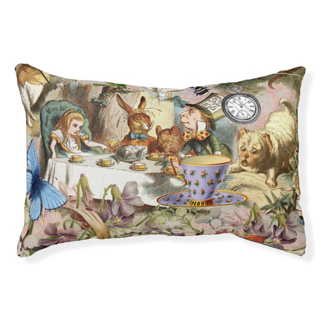 Alice in Wonderland Tea Party Art Pet Bed (Front)