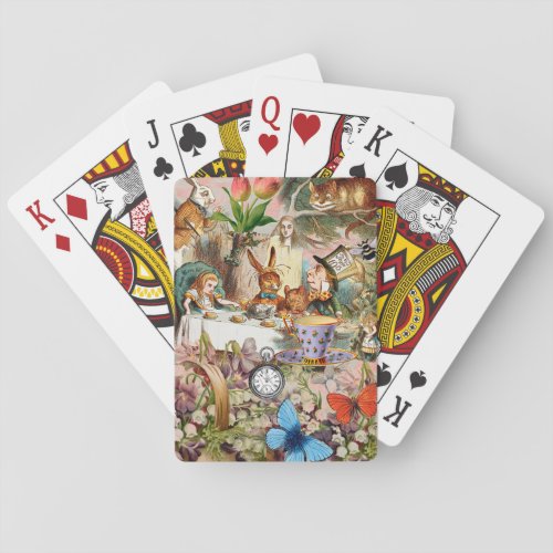 Alice in Wonderland Tea Party Art Poker Cards