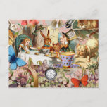 Alice in Wonderland Tea Party Art Postcard
