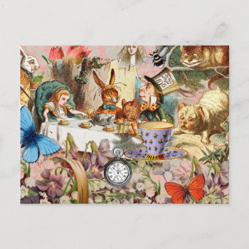 Alice In Wonderland Tea Party Art Postcard by antiqueart at Zazzle