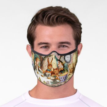 Alice In Wonderland Tea Party Art Premium Face Mask by antiqueart at Zazzle