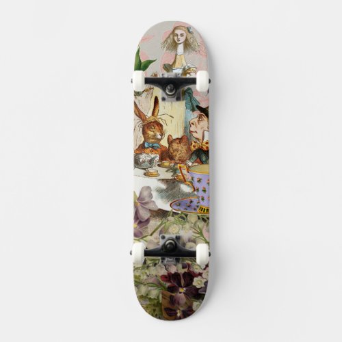 Alice in Wonderland Tea Party Art Skateboard
