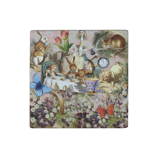 Alice in Wonderland Tea Party Art Stone Magnet (Fourth Magnet)