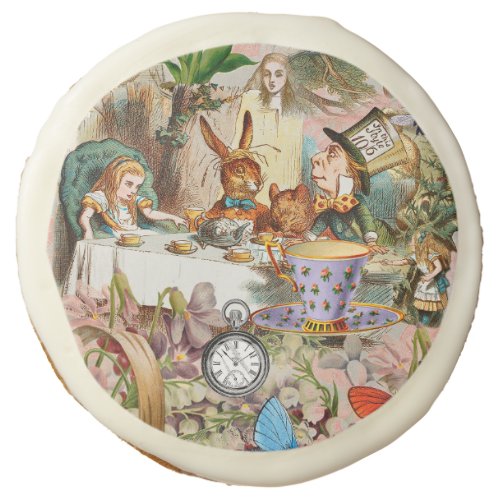 Alice in Wonderland Tea Party Art Sugar Cookie