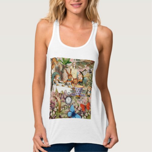 Alice in Wonderland Tea Party Art Tank Top