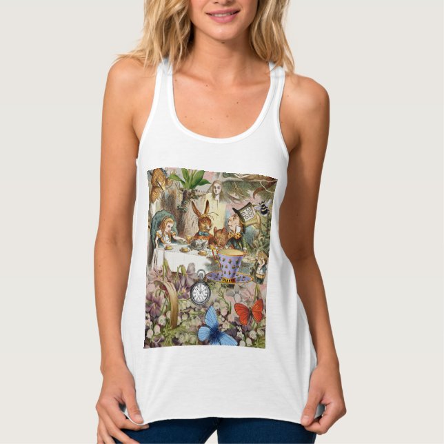 Alice in Wonderland Tea Party Art Tank Top (Front)
