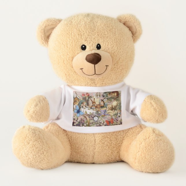 Alice in Wonderland Tea Party Art Teddy Bear (Front)