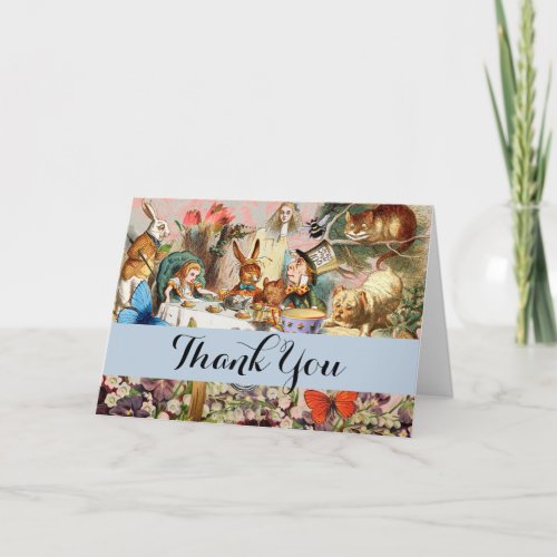 Alice in Wonderland Tea Party Art Thank You Card
