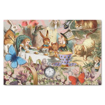 Alice In Wonderland Tea Party Art Tissue Paper by antiqueart at Zazzle
