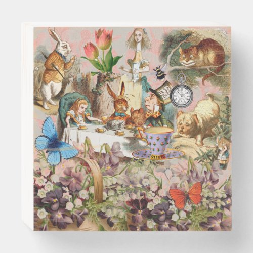 Alice in Wonderland Tea Party Art Wooden Box Sign
