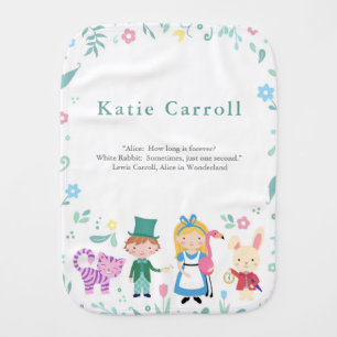 Alice in Wonderland Tea Party Baby Burp Cloth