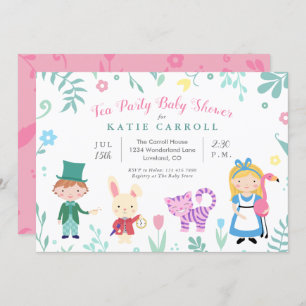 Alice in Wonderland Tea Party Baby Shower Invitation