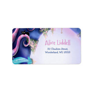 Alice in Wonderland, tea party baby shower Label