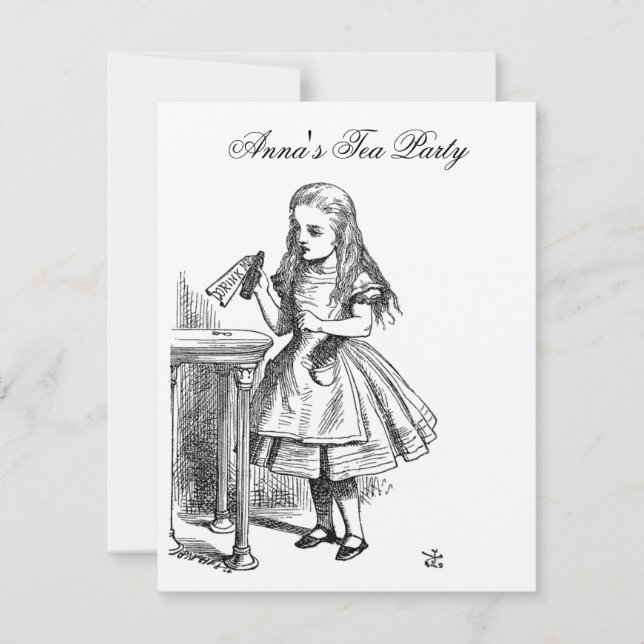 Alice in Wonderland Tea Party Birthday Invitation (Front)