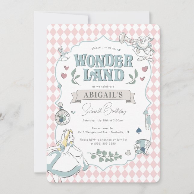 Alice in Wonderland | Tea Party Birthday Invitation (Front)