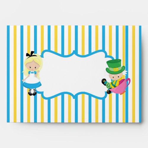 Alice in Wonderland Tea Party Birthday Invitation Envelope