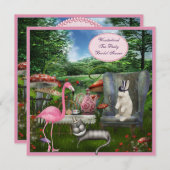 Alice in Wonderland Tea Party Bridal Shower Invitation (Front/Back)