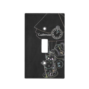 Alice in Wonderland Tea Party Chalkboard Custom Light Switch Cover