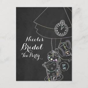 Alice in Wonderland Tea Party Chalkboard Party Invitation Postcard