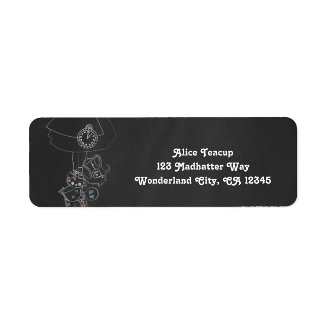Alice in Wonderland Tea Party Chalkboard Whimsical Label (Front)
