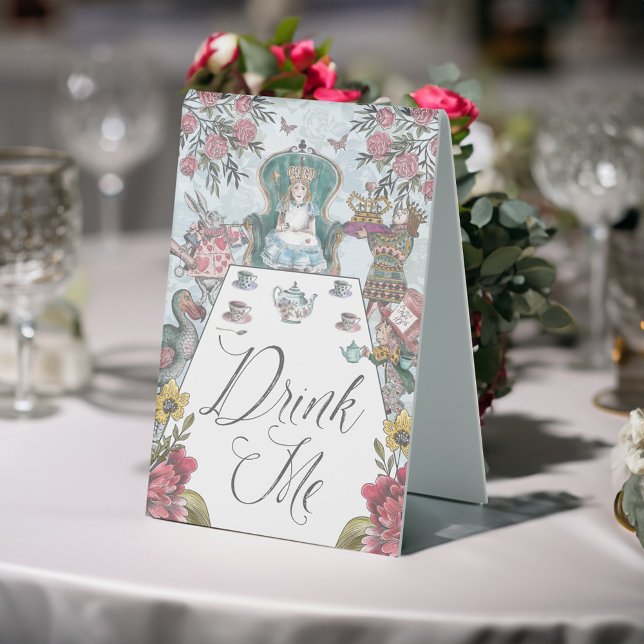 Alice in Wonderland Tea Party Drink Me Table Tent (Alice in Wonderland Tea Party Drink Me Table Tent Sign)