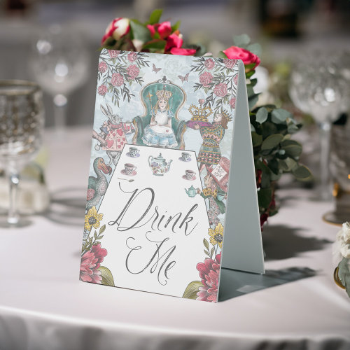 Alice in Wonderland Tea Party Drink Me Table Tent Sign