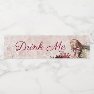 Alice in Wonderland Tea Party Drink Me Water Bottle Label