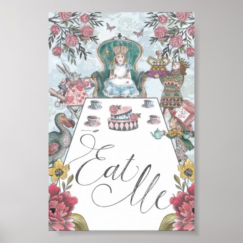 Alice in Wonderland Tea Party Eat Me Poster