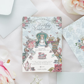 Alice in Wonderland Tea Party Fairytale Wedding Invitation