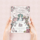 Fairytale Alice in Wonderland Whimsical Wedding Invitation