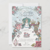 Alice in Wonderland Tea Party Fairytale Wedding Invitation (Front)