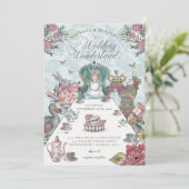 Alice in Wonderland Tea Party Fairytale Wedding Invitation (Standing Front)