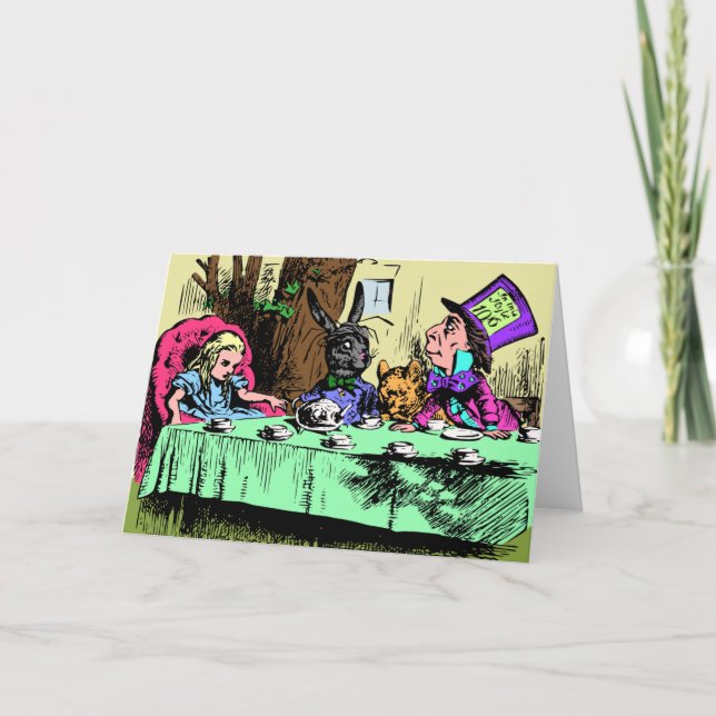 Alice in Wonderland Tea Party Greeting Card (Front)