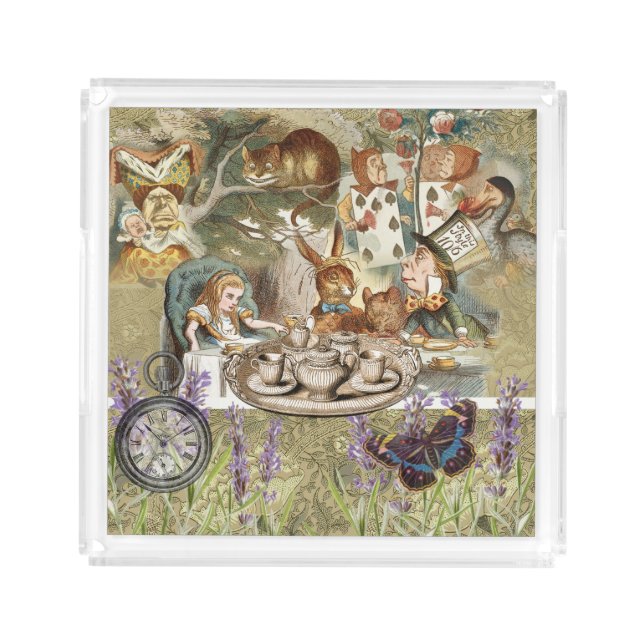 Alice in Wonderland Tea Party Guests Acrylic Tray (Front)