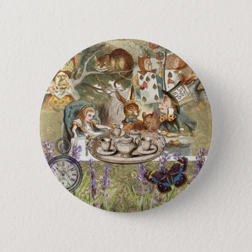Alice in Wonderland Tea Party Guests Button