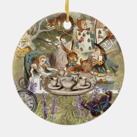 Alice In Wonderland Tea Party Guests Ceramic Ornament