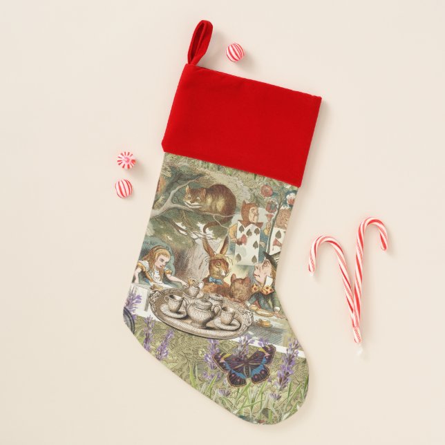 Alice in Wonderland Tea Party Guests Christmas Stocking (Front)