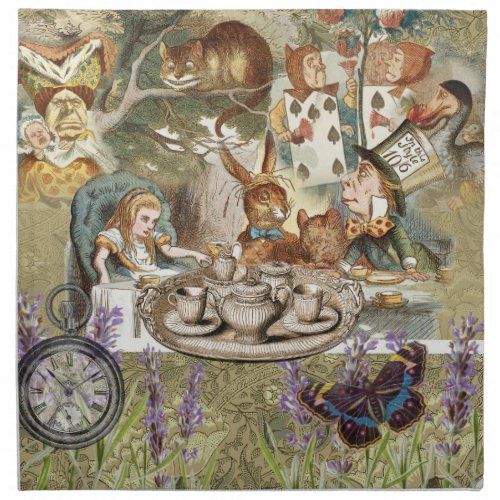 Alice in Wonderland Tea Party Guests Cloth Napkin