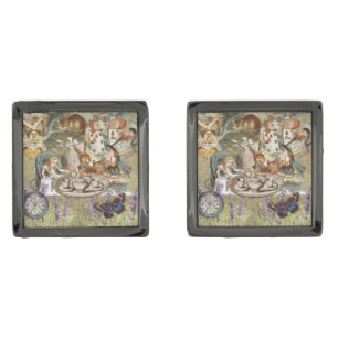 Alice in Wonderland Tea Party Guests Cufflinks