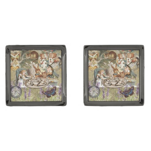 Alice in Wonderland Tea Party Guests Cufflinks