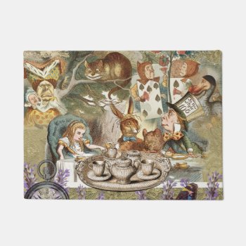 Alice In Wonderland Tea Party Guests Doormat by antiqueart at Zazzle