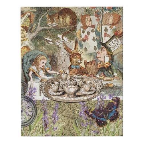 Alice in Wonderland Tea Party Guests Faux Canvas Print