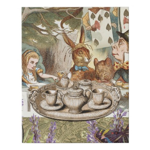 Alice in Wonderland Tea Party Guests Faux Canvas Print