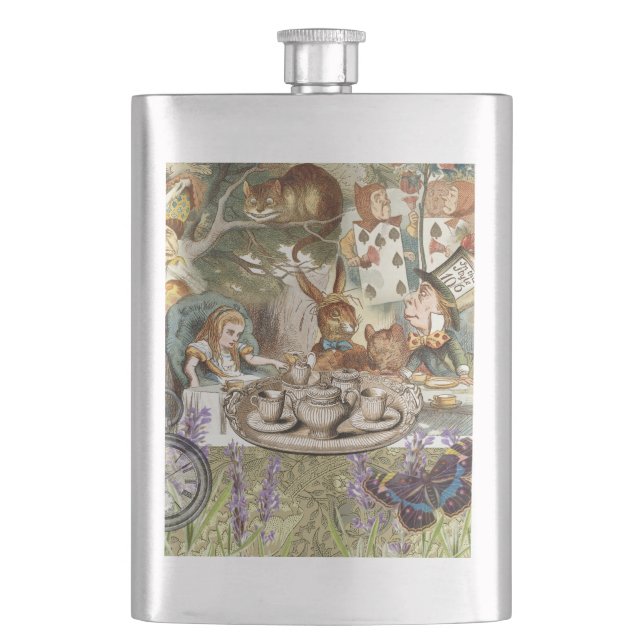 Alice in Wonderland Tea Party Guests Flask (Front)