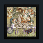 Alice in Wonderland Tea Party Guests Gift Box<br><div class="desc">This is all about Alice and the tea party celebrating her unbirthday. Celebrating today are Alice,  the Mad Hatter,  White Rabbit,  Cheshire Cat,  Queen of Hearts,  the Dodo bird,  and other characters from the book.</div>