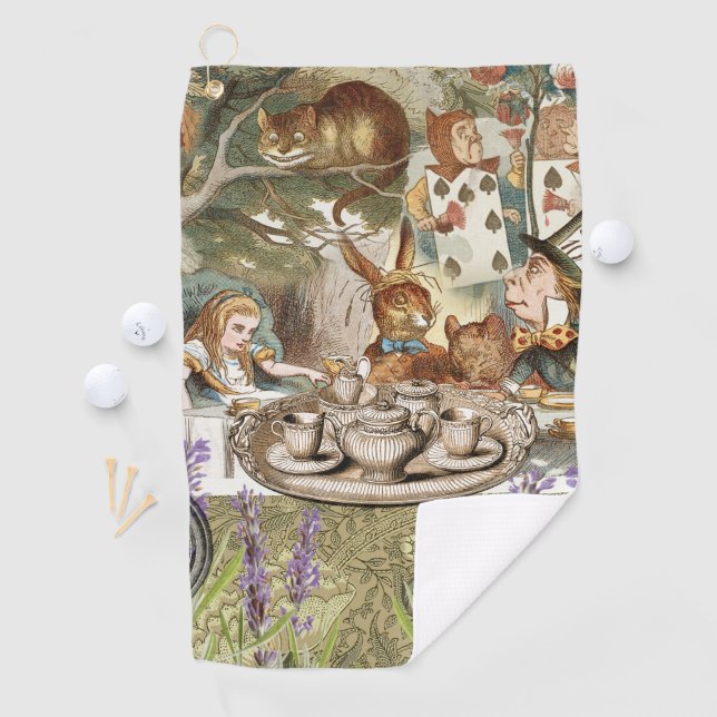 Alice in Wonderland Tea Party Guests Golf Towel (InSitu)