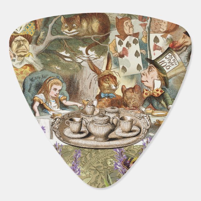 Alice in Wonderland Tea Party Guests Guitar Pick (Back)