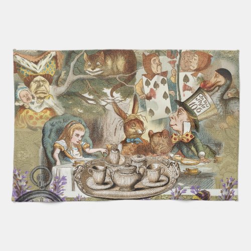 Alice in Wonderland Tea Party Guests Kitchen Towel