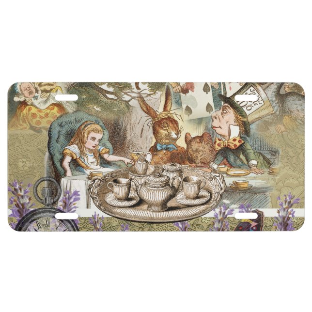 Alice in Wonderland Tea Party Guests License Plate (Front)
